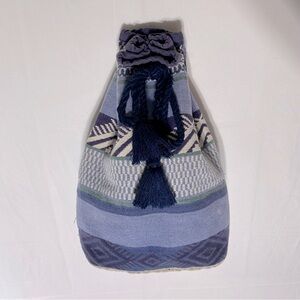 American Eagle Outfitters Blue Red Woven Backpack Knapsack Book Bag